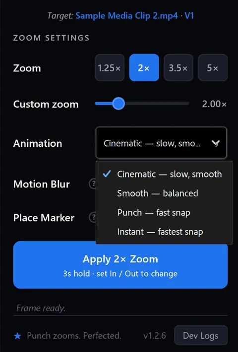 Choose a preset